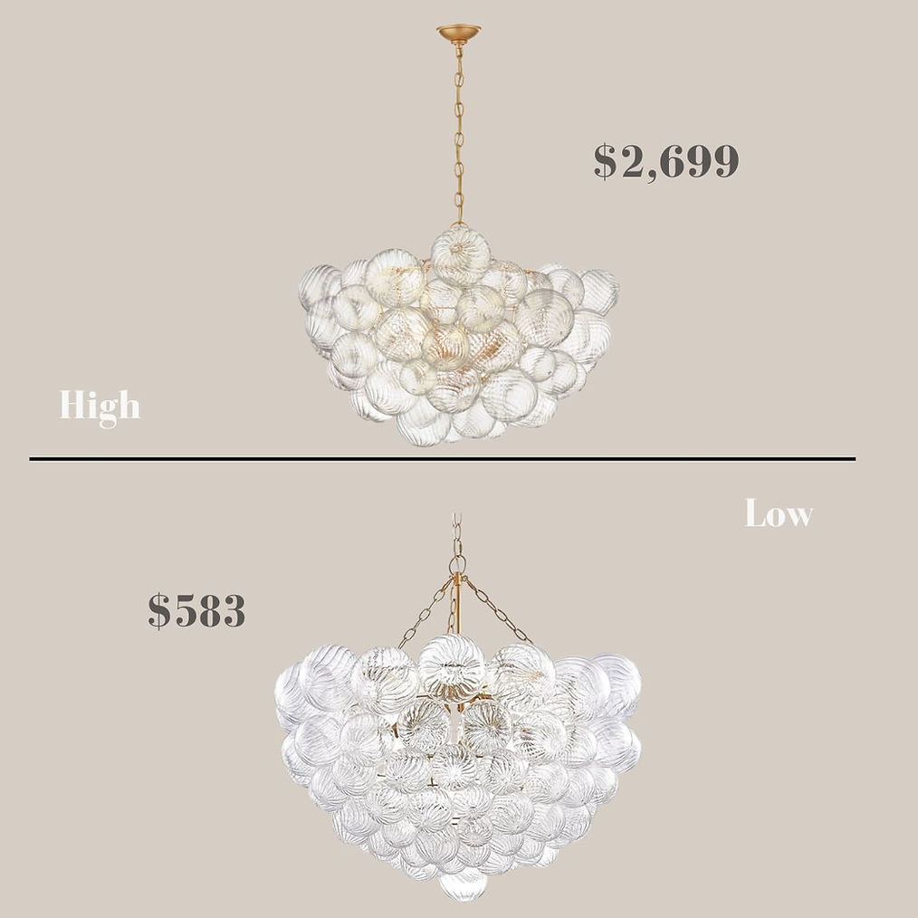 Lookalike trendy Ceiling lights chandeliers pendant flush mount lantern lights that looks like lights visual comfort but are affordable and better on a budget glass bubble. chandelier