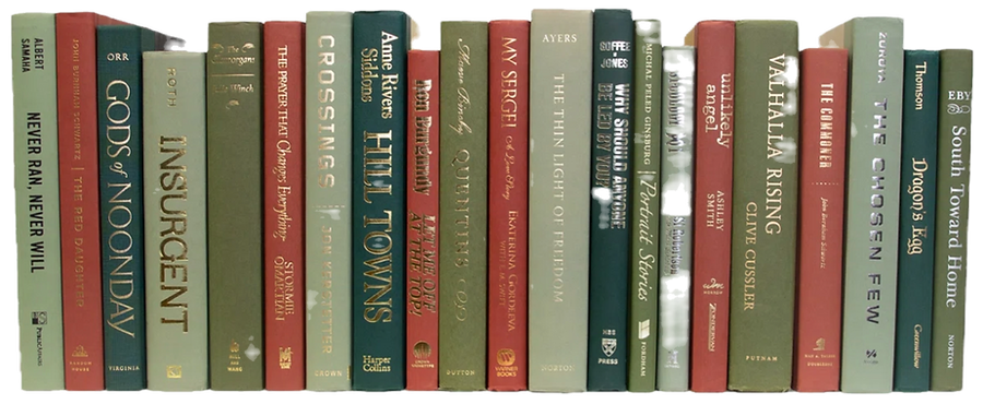 Cozy autumn decor and fall decorating ideas. Seasonal autumn decor on a budget a grouping of authentic hard bound books in various shades of fall colors like greens and sienna for your bookshelf or other areas in your home.