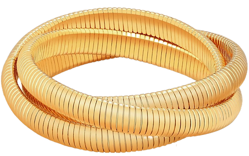 Nostalgic Jewelry: Retro & Vintage Inspired Designs  1980's bright bold flashy jewelry gold strech bangle set snake