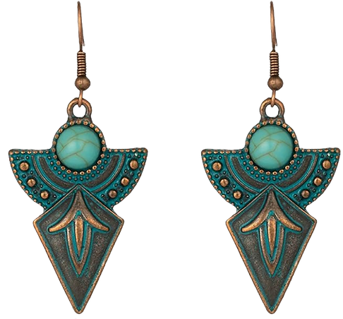 Nostalgic Jewelry: Retro & Vintage Inspired Designs bohemian art deco turquoise drop dangle earrings