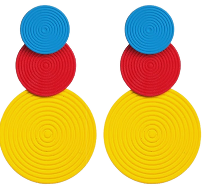 Nostalgic Jewelry: Retro & Vintage Inspired Designs  1980's bright bold flashy jewelry geometric round earrings