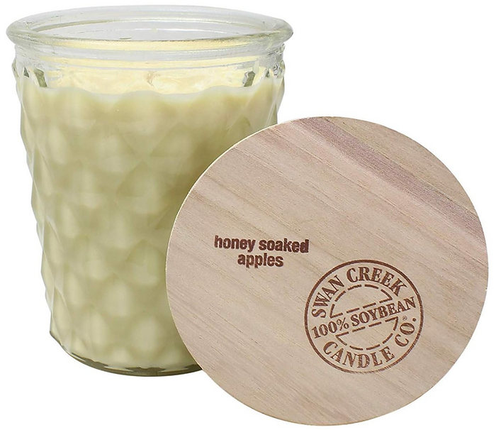 Cozy autumn decor and fall decorating ideas. Seasonal autumn decor fall smelling candles like swan creek candles in honey soaked apple scent.