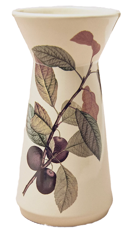 Cozy autumn decor and fall decorating ideas. Seasonal autumn decor like this harvest stoneware vase that is decorated in warm neutral fall colors. perfect for any kitchen or living room.