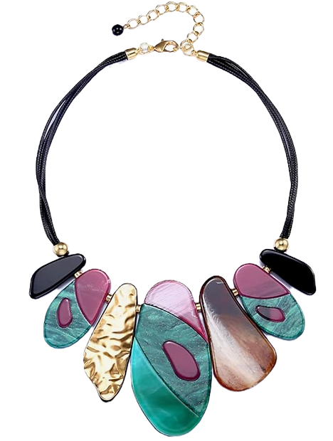 Nostalgic Jewelry: Retro & Vintage Inspired Designs  1980's bright bold flashy jewelry geometic acrylic pendant big statement necklace