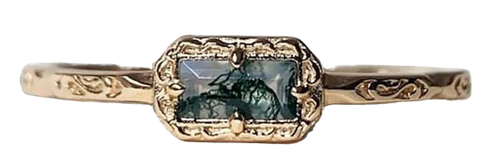 Nostalgic Jewelry: Retro & Vintage Inspired Designs for Earrings, Bracelets, Rings and Necklaces art deco ring in green and gold and agate