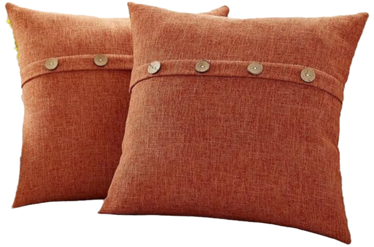 Cozy autumn decor and fall decorating ideas. Seasonal autumn decor on a budget with beautiful burnt orange pillow covers which you can slip onto your everyday pillows to add a pop of fall color to your couch or bed.