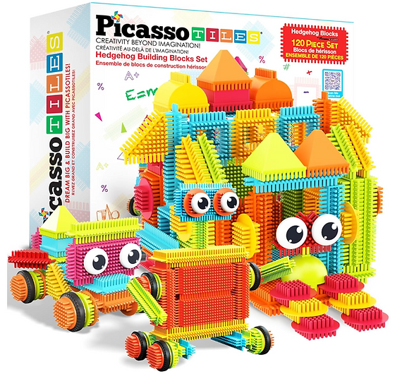 Montessori Based Toys for Mindful Learning  colorful picasso tiles interlocking building blocks for kids age 4 - 9 years