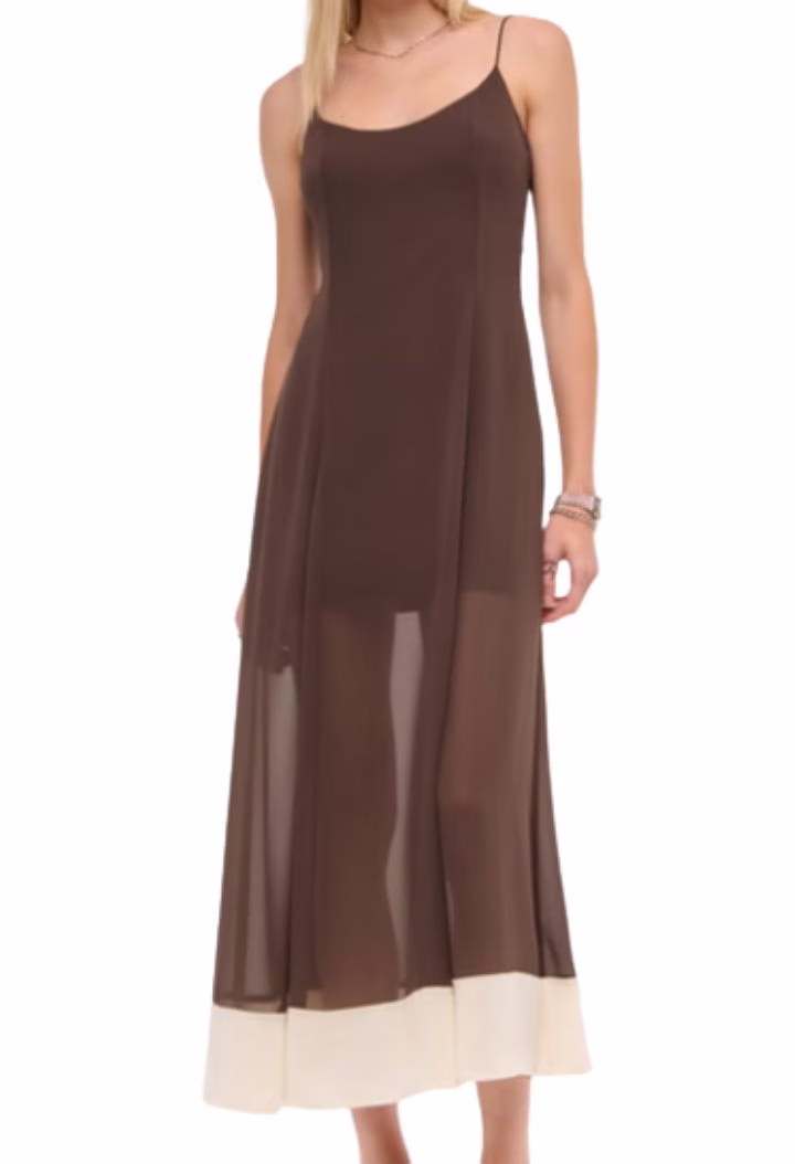 Brown Sheer maxi dress