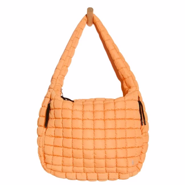 Free People Quilted Carryall Bag in Orange