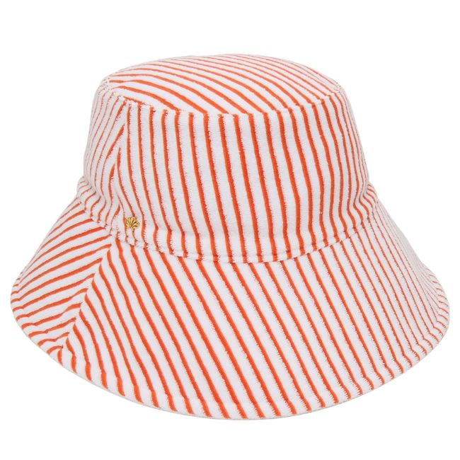 Striped Terry Cloth Bucket hat for women