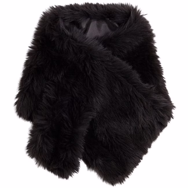 black faux fur scarf
