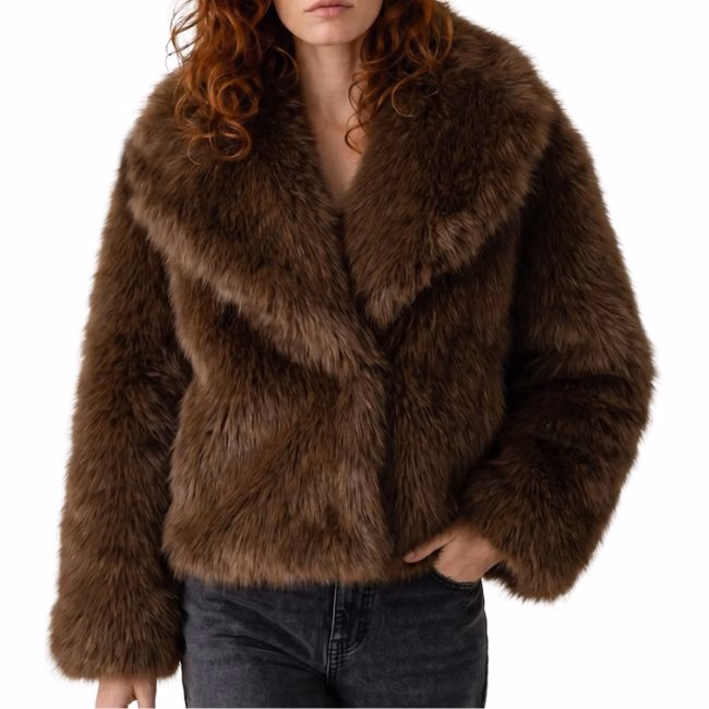 fluffy brown teddy coat