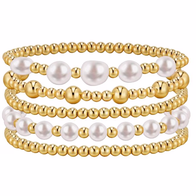 gold beaded bracelet