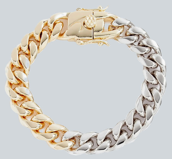 Chunky chain link gold and silver bracelet