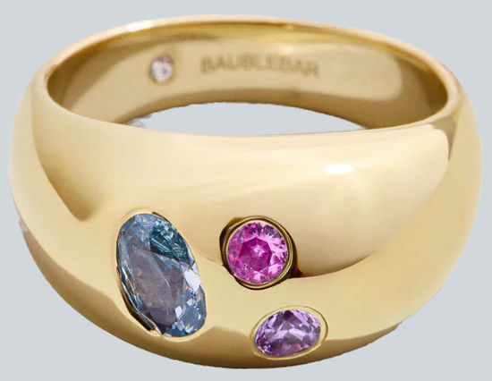Chunky Gold Ring with gemstones