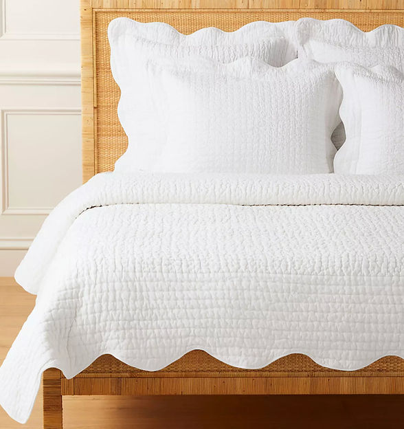 white scalloped bedding serena & lily