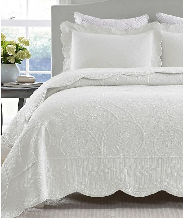 white scalloped bedding serena & lily lookalike dupe for less