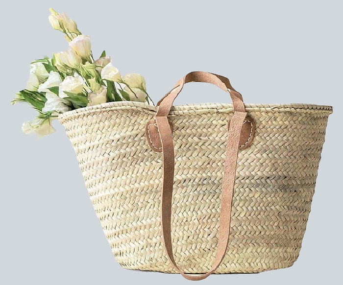 straw woven tote bag french look