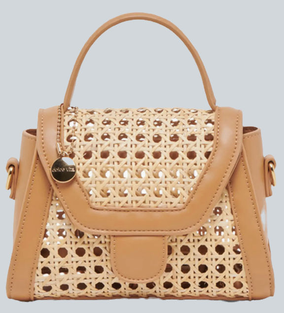 straw woven small structured bag