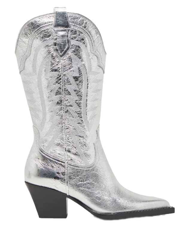 Silver Cowboy Boots for wide calves