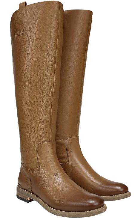 knee high brown leather boots for wide calves