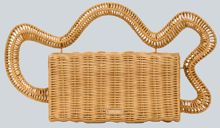 rattan woven unique shape handbag