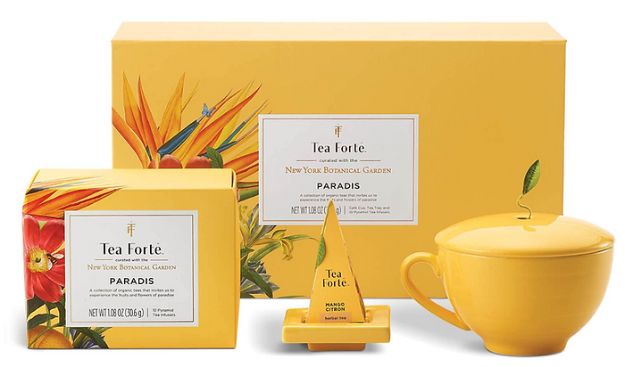 tea forte assorted teas in yellow packaging