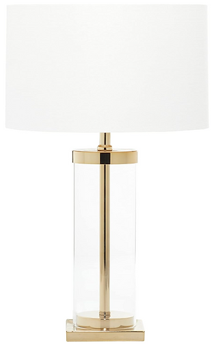 Glass Brass Table Lamp with white shade