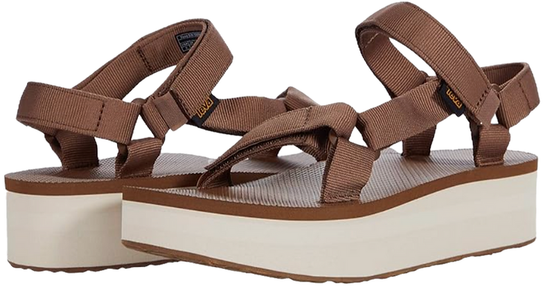 brown leather platform sandals