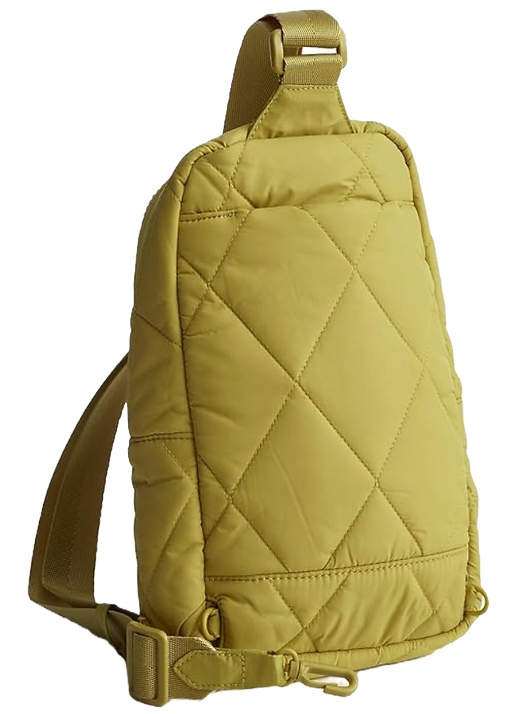 yellow quilted crossbody bag similar to MZ Wallace