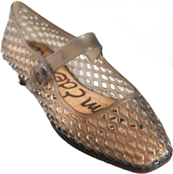 Gray jelly ballet flats