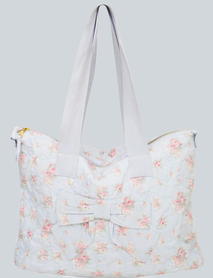 floral loveschackfancy love shack fancy white tote weekender bag