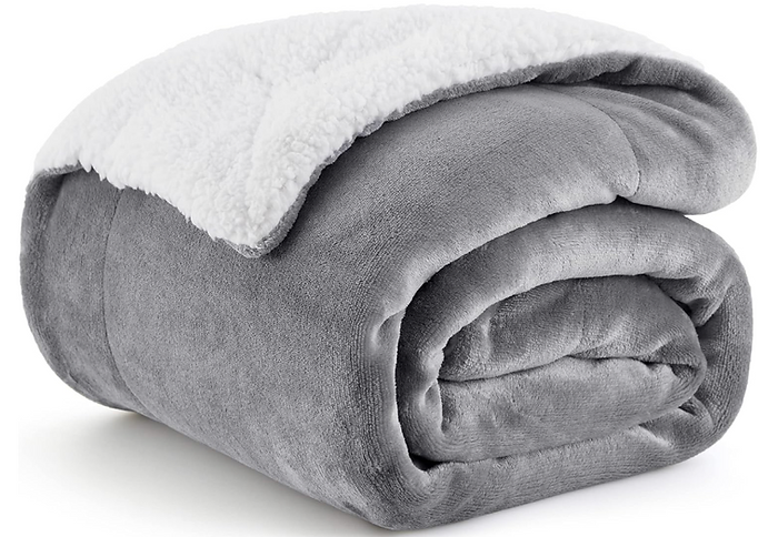 gray and white cozy fleece blanket for teen girls gift ideas