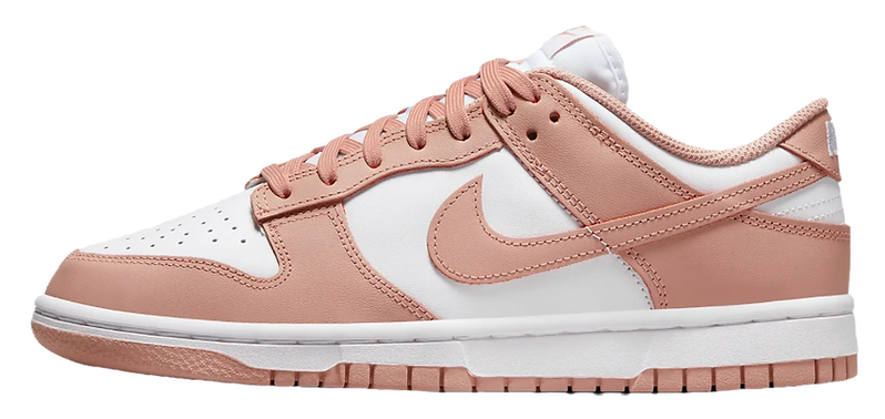 pink and white nike low dunks for teen girls