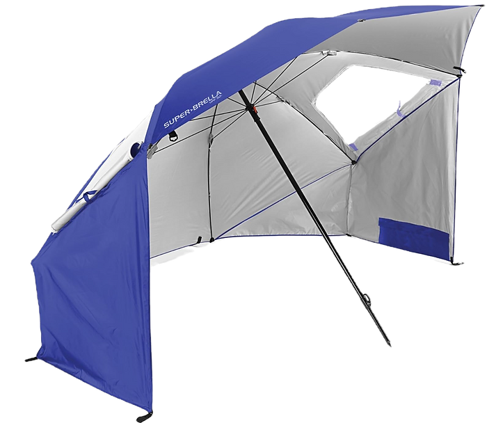 blue beach shade umbrella