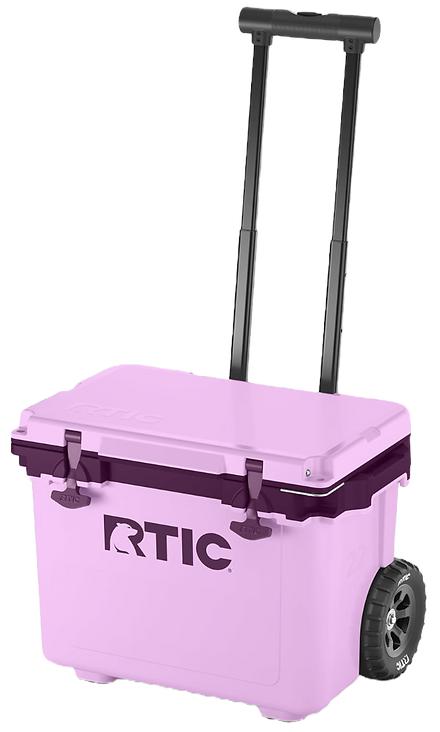 Rolling hardsided cooler for the beach