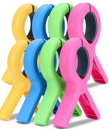 multi color beach towel clips for beach chairs