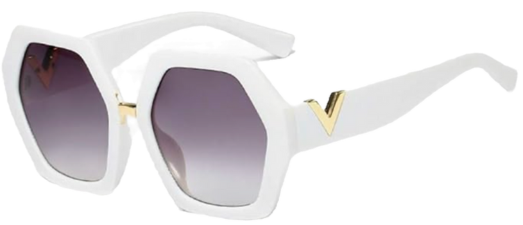 Chunky white retro sunglasses