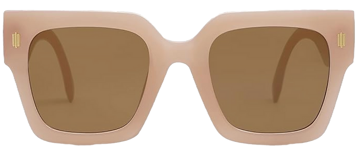 tan and beige chunky sunglasses
