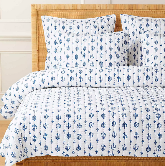 serena & lily patterned blue bedding