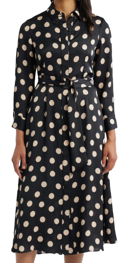 black and white polka dot dress