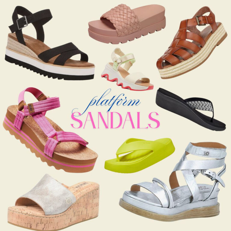 platform sandals of various colors