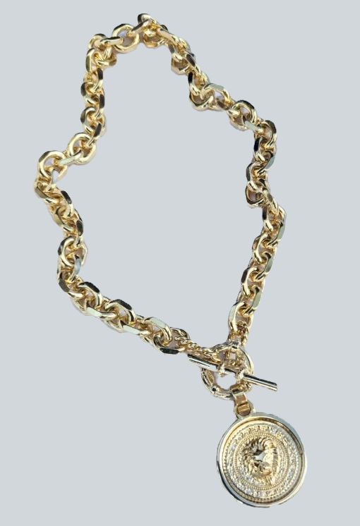 Gold Medallion Chunky Necklace