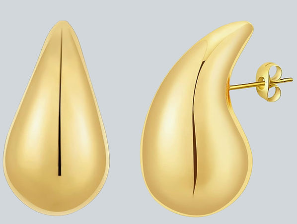 teardrop gold earrings