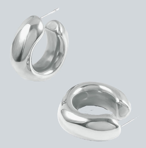 Chunky Silver Hoop Earrings