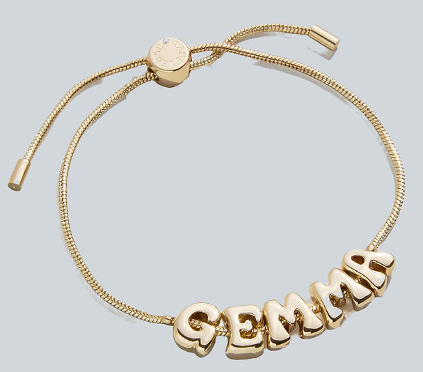 Bubble Name Bracelet chunky gold