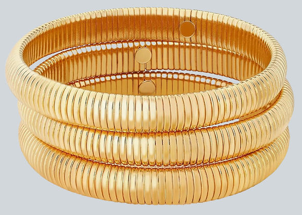 Chunky Gold Bracelet bangle stack