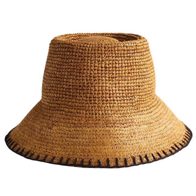 madewell stitch straw bucket hat for women