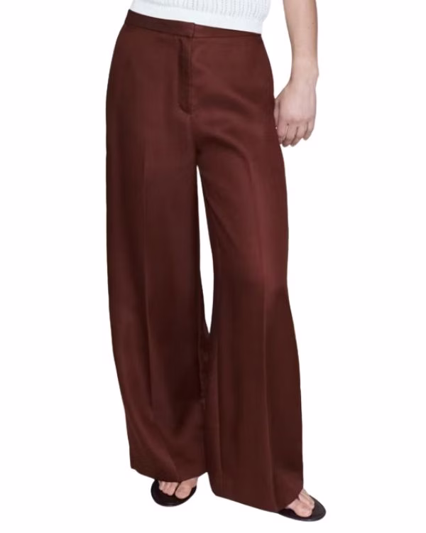 maroon high waisted womens trousers