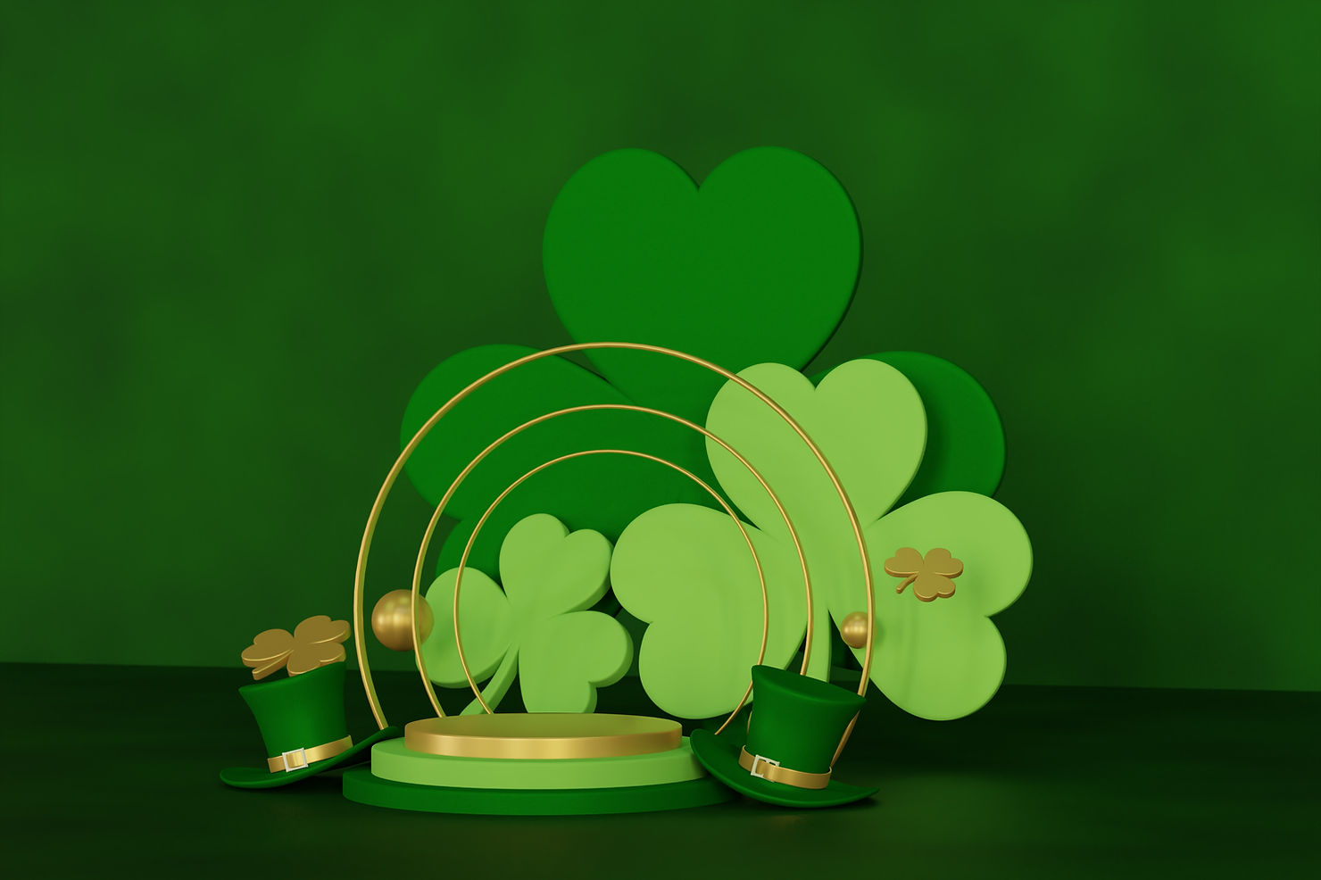 st. patrick's day green clovers and hat for celebrating the irish holiday with st. patrick's day recipes